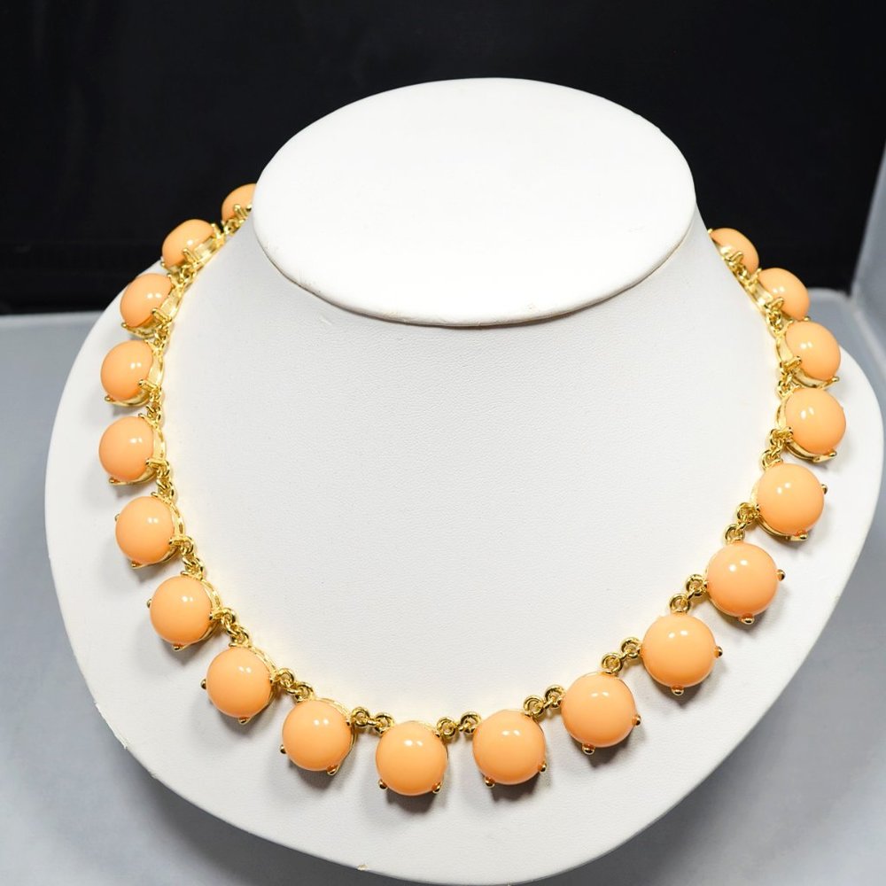 J Crew Vintage Gold-Tone Beaded Amber Necklace